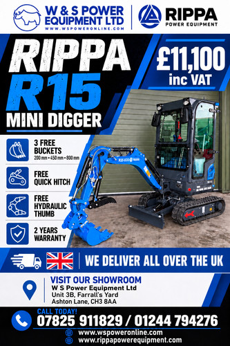 Mini digger excavator - digger, /