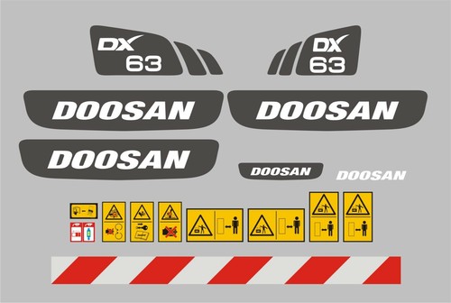 Doosan dx63 mini digger decal - doosan,