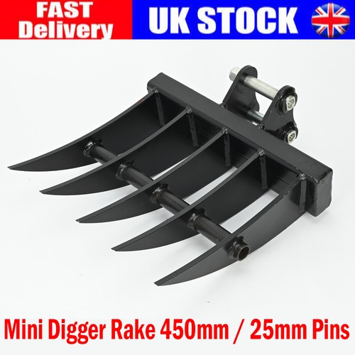 Mini digger rake 450mm - mini, 25mm