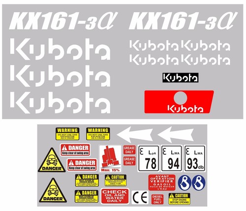 Decal sticker set kubota - set.,